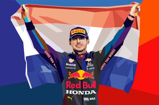 Max Verstappen Poster | Formule 1 Poster | Red Bull | Oranje Poster | GP Nederland | Autoracen | Pop Poster | Wanddecoratie | Muurposter | 91x61cm | Geschikt om in te lijsten