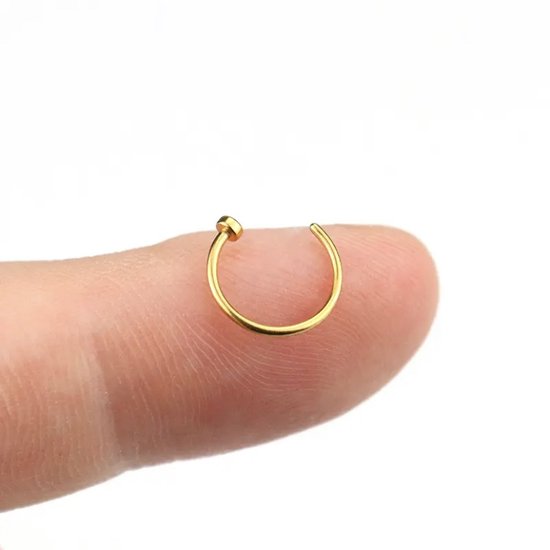 Fake neuspiercing ring goud // fake piercing // fake lip piercing // fake  oor helix... | bol.com