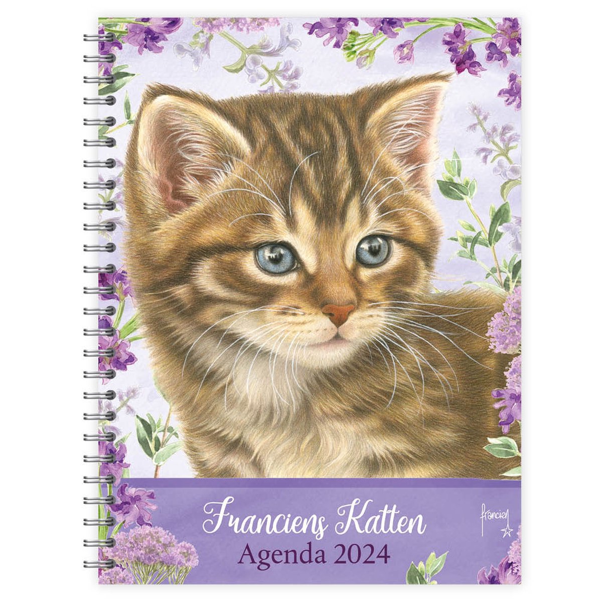 Agenda Sigel 2024 - Jolie Inspire - A5 - 7 jours/2 pages - spirale -  feuilles glamour
