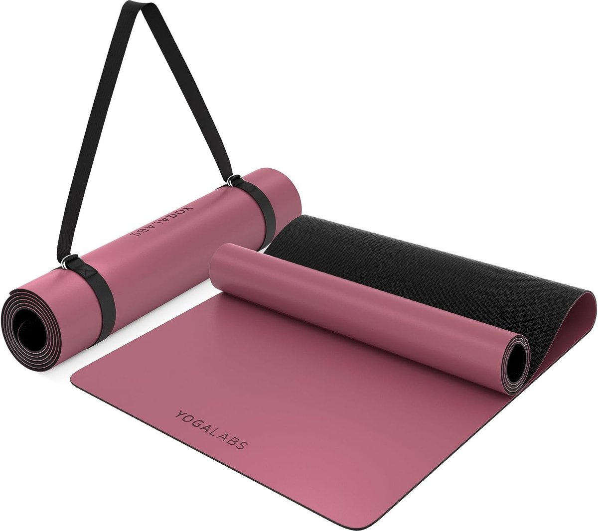 Premium yogamat STUDIO | extra grote yogamat antislip van ECO PU & natuurlijk rubber | innovatieve en duurzame antisliplaag | 2-in-1 yogariem | sportmat | 185*68*0,4 cm