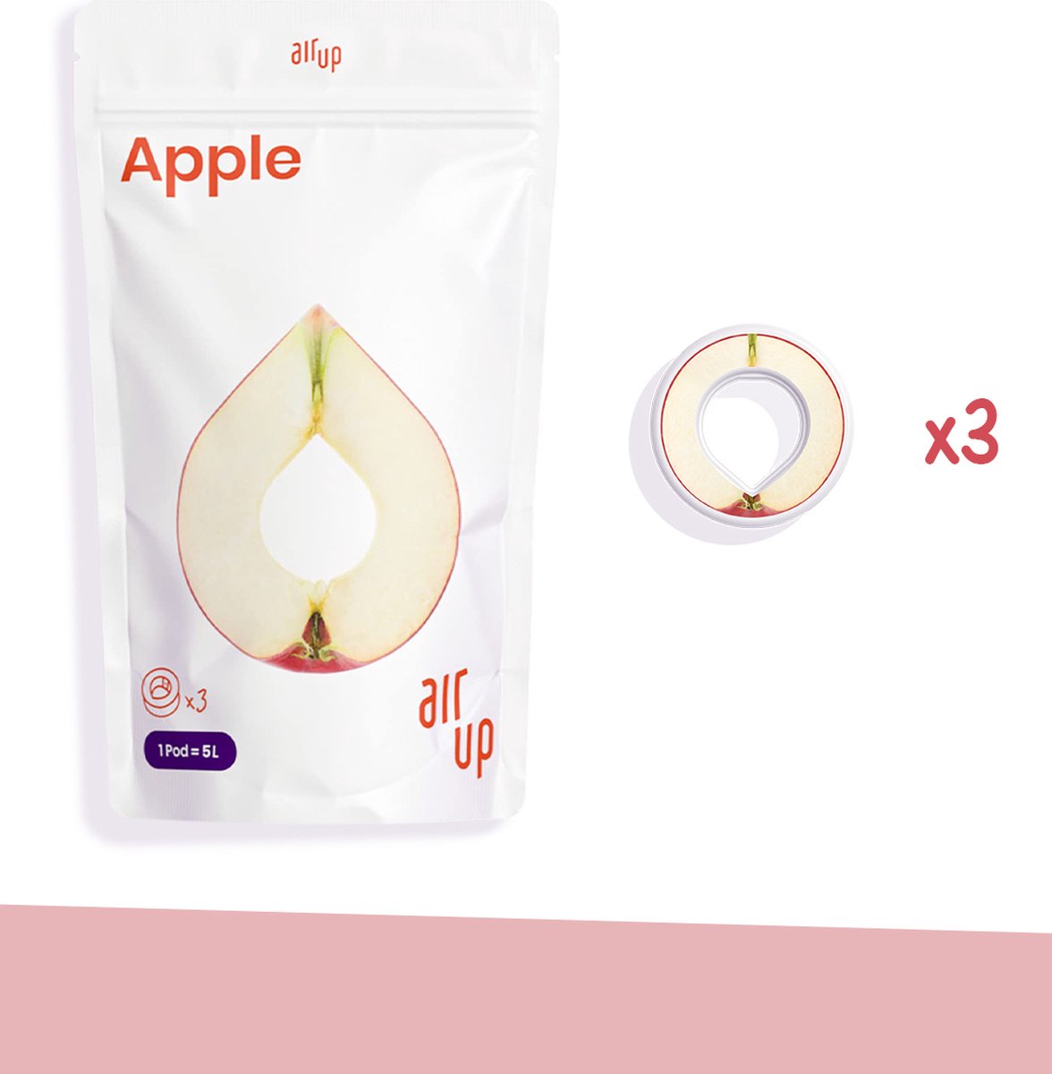 air up 3er Packket Pods - Smaak Appel - Voor het op smaak brengen van Water, 0 Suiker, 0 Calorie