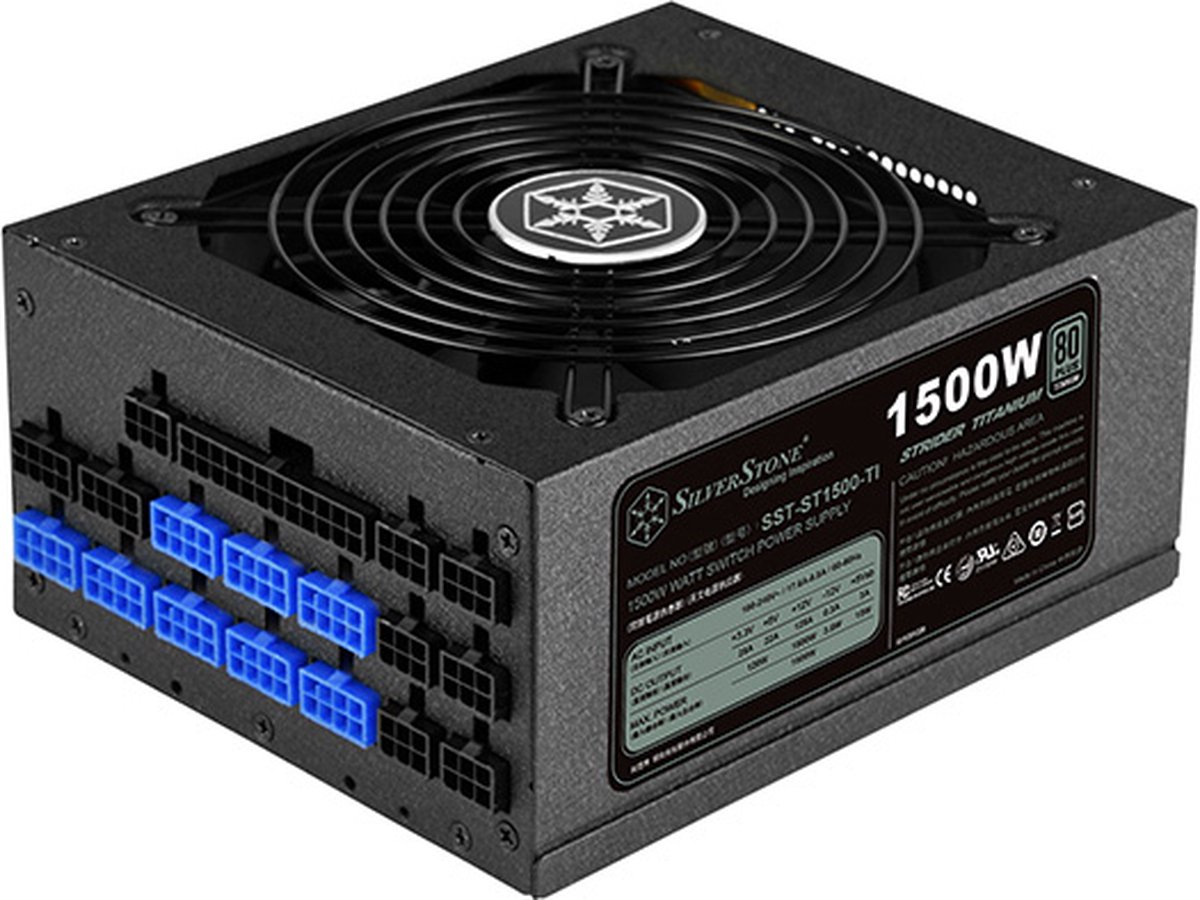 Silverstone St1500-Ti Power Supply Unit 1500 W 20+4 Pin Atx Atx Zwart voeding
