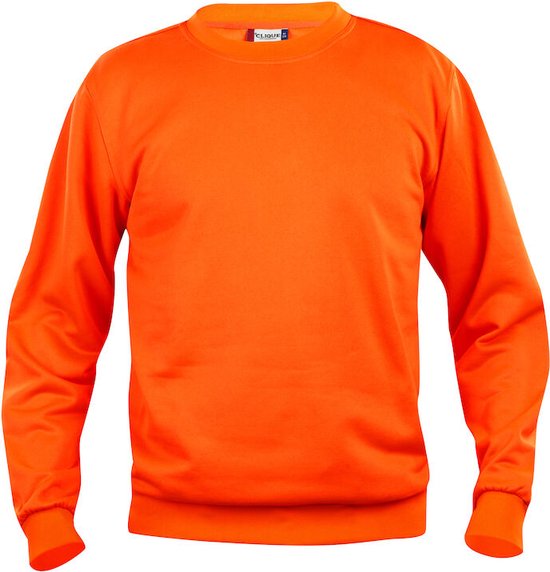 Clique Basic Roundneck Sweater Signaal-oranje maat 3XL