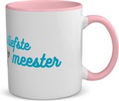 Akyol - de liefste meester koffiemok - theemok - roze - Meester - voor de liefste meester - meester - verjaardagscadeau - verjaardag - cadeau - afscheidscadeau - geschenk - leuke cadeau - kado - gift - meesterdag - 350 ML inhoud