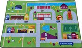 Speelkleed Stad & Vekeer - Speelmat 100x150 cm - Vloerkleed Kinderkamer - Antislip Speeltapijt - Verkeerskleed