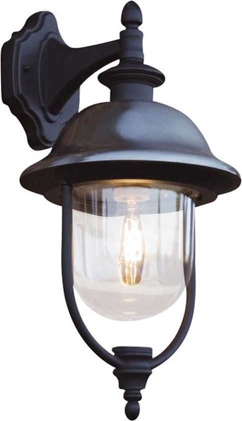Konstsmide 7240 - Wandlamp - Parma wandlamp neerwaarts 43cm 230V E27 - matzwart/RVS