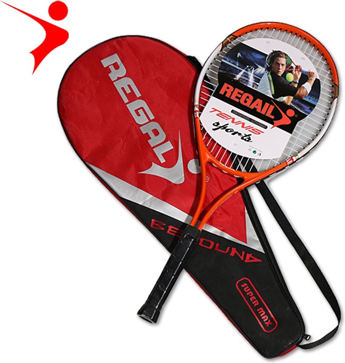 REGAIL Tennisracket - Tennisracket - Tennis - Voor beginners - Rood