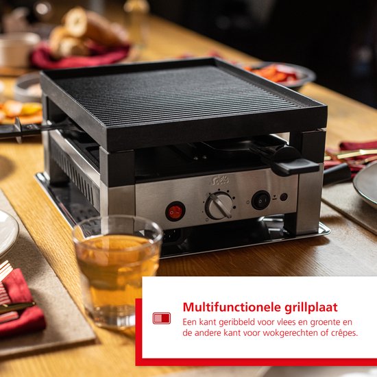 Solis 5in1 tafelgrill met 1400 W, elektrische grill voor 8 personen, indoor grill met raclette- en mini-wokpannetjes, elektrogrill voor balkon, tuin en keuken, roestvrij staal Solis 5in1 tafelgrill met 1400 W, elektrische grill voor 8 personen, indoor grill met raclette- en mini-wokpannetjes, elektrogrill voor balkon, tuin en keuken, roestvrij staal