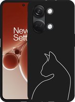 Cazy Hoesje Zwart geschikt voor OnePlus Nord 3 5G Kattencontour II