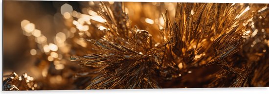 Dibond - Kristal - Goud - 120x40 cm Foto op Aluminium (Wanddecoratie van metaal)