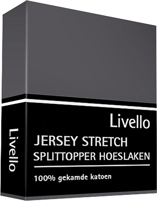 Livello Hoeslaken Jersey splittopper Dark Grey 160x200/210