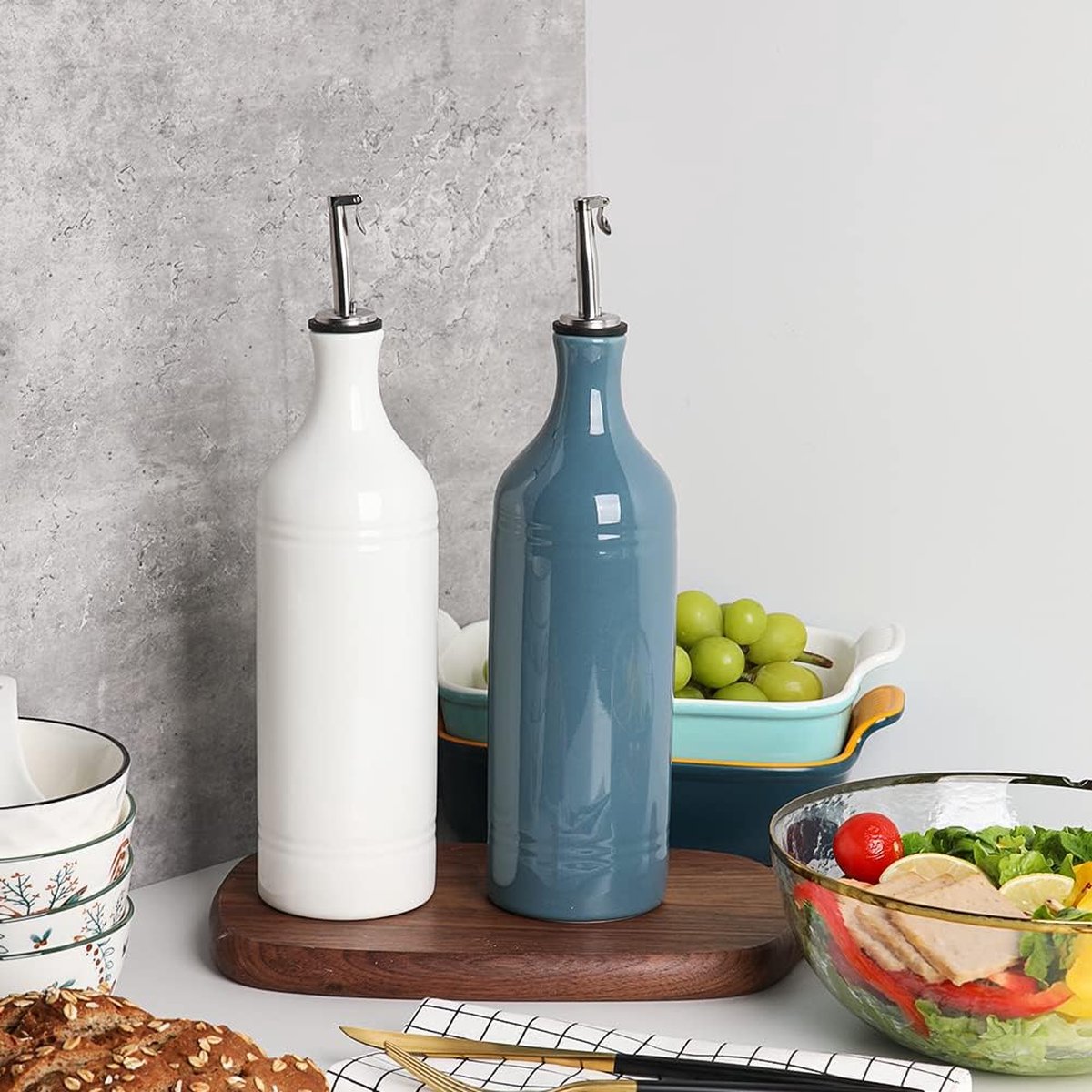Olijfolie Dispenser Fles, Olie en Azijn Cruet, Keramische Olie