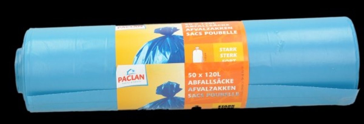 Paclan Afvalzak Paclan afvalzakken 70cmx110cm, 50x 120L