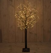 Verlicht boompje 120cm - Eikenboompje met LED verlichting - Zwart - 360 lampjes - classic wit