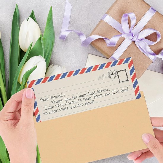 Papier à lettres avec Enveloppes (paquet de 96) – 48 feuilles de