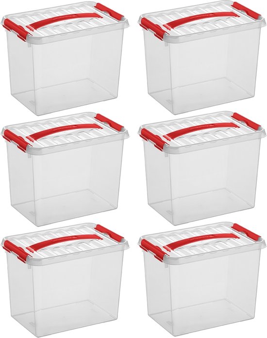 Sunware Q-line opbergdoos met 10 bakjes 3,6L transparant metaal - 29,6