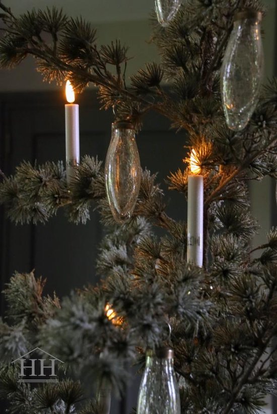 Bougies d'arbre de Noël LED blanches - 5 pièces - avec