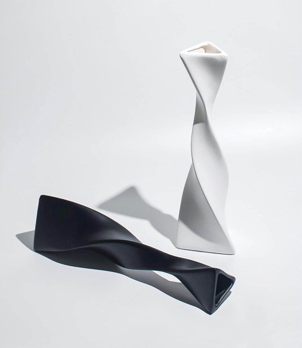 meerklose Zwarte/witte vaas, grote vloervaas, set van 2, moderne keramische vaas voor pampasgras, voor woonkamer, keuken, tafel, bruiloft of als cadeau, hoogte 40 cm, vazenset zwart,wit