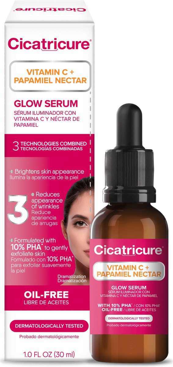 Cicatricure - Vitamin C & Papamiel Nectar Glow Serum, with 10% PHA, Oil-free