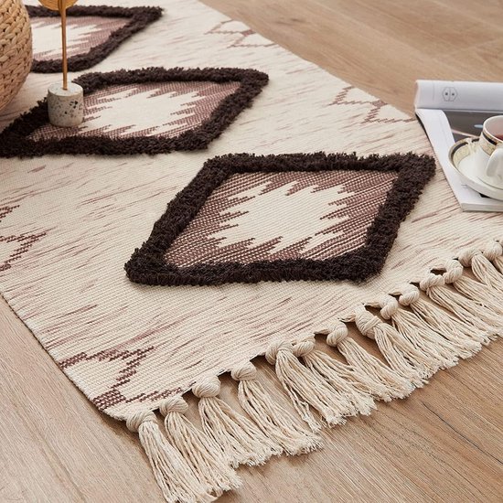 Handgeweven Tapijt Met Kwastjes - 24x103 Cm, Wasbare Badmat, Bohemian Keuken Runner