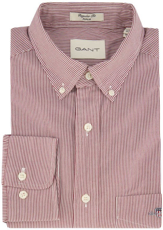 Gant casual overhemd bordeaux