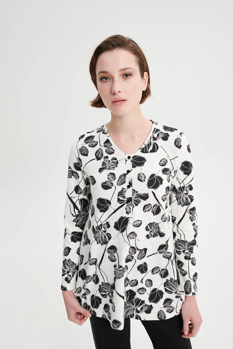 Vamp! Katoenen Pyjama Dames Volwassenen | Lange Mouw Lange Broek | Grote Maten | Zwart 19151 6XL Wit