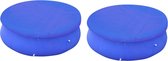 The Living Store Zwembadhoes - donkerblauw - polyethyleen - 480 cm diameter - 90 g/m² - geschikt voor ronde zwembaden (450-457 cm) - met afvoergaten en kunststof vergrendeling - 2 stuks