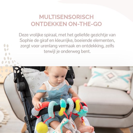 Sophie de giraf Activiteitenspiraal - Boxspiraal - Baby speelgoed - Met Bijtring - Vanaf 3 maanden - 20-80 cm - Textiel - Meerkleuring van Sophie de Giraf. — afbeelding 4