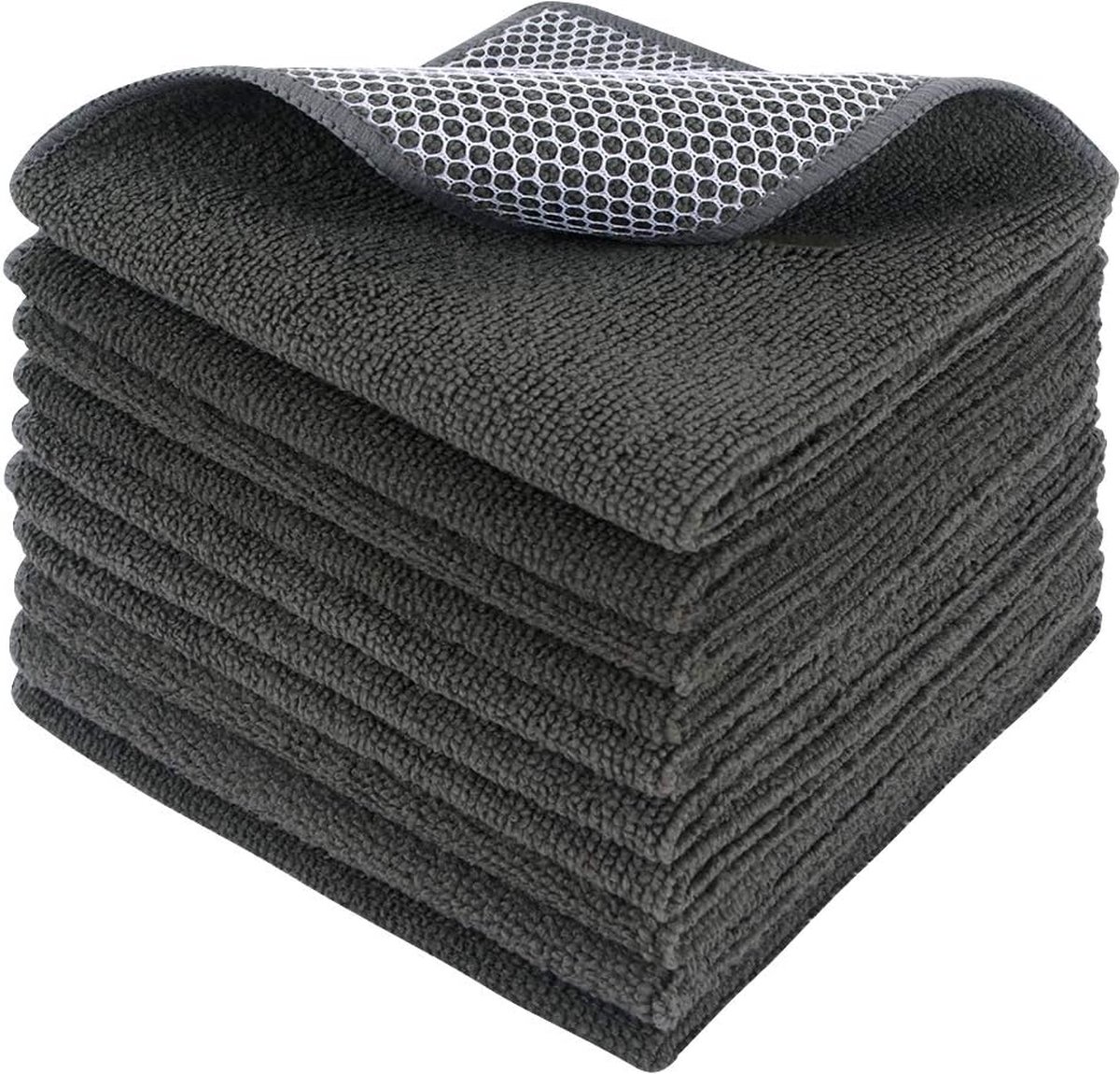 Goedkoopste Microvezeldoeken, vodden, poetsdoeken, raamdoeken, microvezeldoeken, theedoeken, verpakking van 10 stuks, 30 x 30 cm