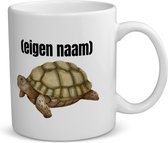 Akyol - tortue avec eigen naam Mug avec impression - tortue - amoureux des tortues - mug avec eigen naam - quelqu'un qui aime les tortues - anniversaire - cadeau - cadeau - contenu de 350 ML