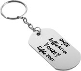 Akyol - onze koffie bitter onze liefde zoet sleutelhanger - Liefde - relatie - cadeau - 54 x 29mm