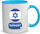 Akyol - support israël koffiemok - theemok - blauw - Israël - mensen die liefde willen geven aan israel - degene die van israël houden - supporten - oorlog - verjaardagscadeautje - gift - geschenk - kado - 350 ML inhoud