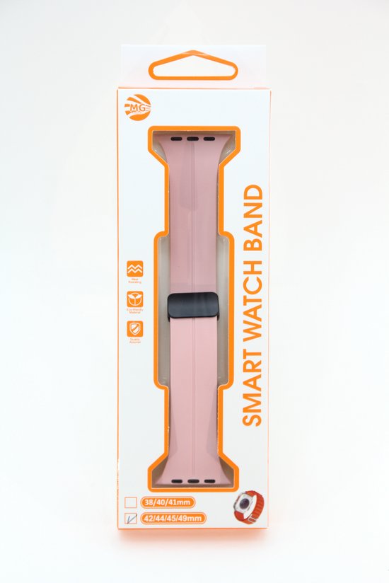 smartwatch bandje Silicoon voor watch bandje – Roze – Geschikt Voor 42 / 44 / 49mm – Smartwatch Siliconen Bandje