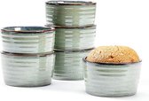 ovenschaal set \ set of 6 ceramic dessert bowls / groen, dessertkommen, porselein, ovenvast voor ovenvast, magnetron, 240 ml