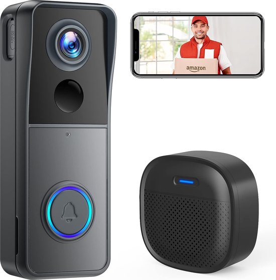 Caméra de sonnette vidéo WiFi - Caméra de sonnette sans fil XTU avec  carillon - HD... | bol.com