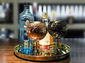 Gin glazen set, roestvrijstalen cocktailwijnglazen, set van 2, gin bekers voor gin-liefhebbers, 680 ml, zwart, (alleen met de handwas).