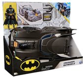 DC Comics - Ensemble de jeu Crusader Batmobile avec une figurine Batman unique de 10,2 cm et 3 figurines en papier de super-méchants