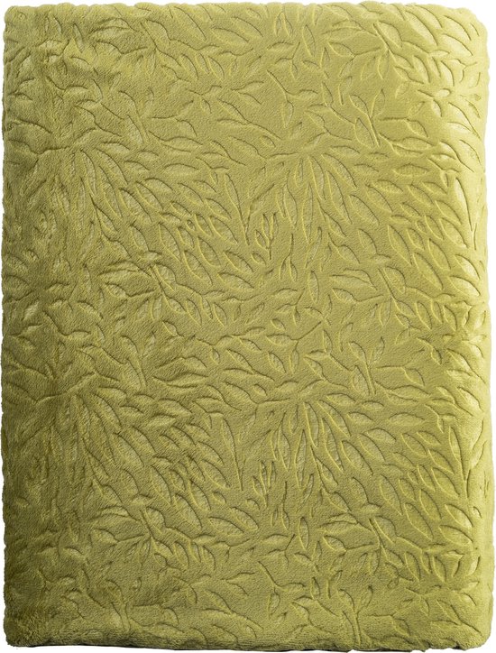 Mistral Home - PLAID - flannel embossed - 150x200 cm - botanisch - groen