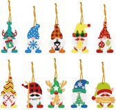 Hobbypakket 10 stuks kerstboomhangers Diamond Painting kerstmannen