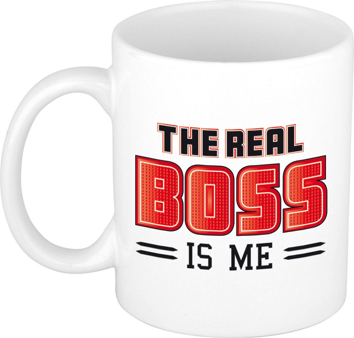 Bellatio Decorations Cadeau mok voor je baas - rood - grappig - keramiek - 300 ml - boss