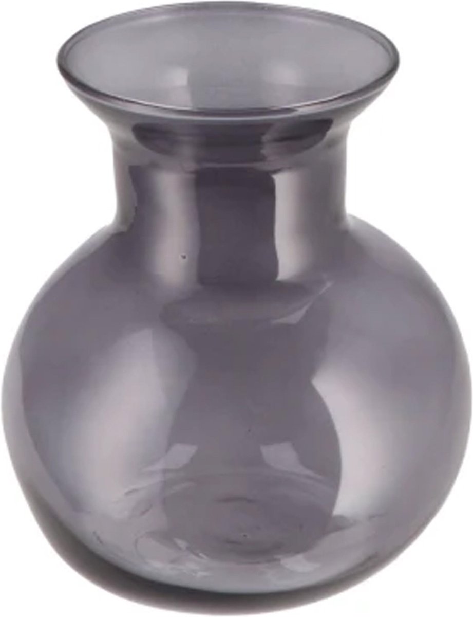 DK Design Bloemenvaas Mira - bol vaas model - smoke glas - 16 x 17 cm - boeketvazen