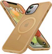 Hoesje Geschikt voor Apple iPhone 11 - Compatibel met MagSafe - Matte Beschermhoes - Back Cover met Magneet - Geschikt voor Draadloos Opladen met Magnetische Ring - Oranje