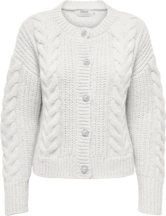 Onllaura Life Ls O Neck Cardig Cloud Dancer W Black
