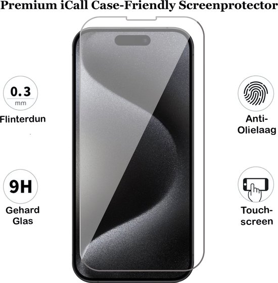 Étui pour iPhone 15 Pro Max - Protecteur d'écran GlassGuard et protecteur d'écran pour objectif d'appareil photo Zwart - Étui à livres en Cuir avec porte-cartes Or rose