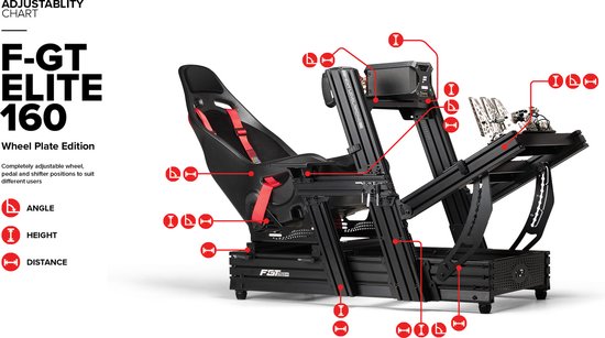 Next Level Racing Elite 160 - Simulator Cockpit - Wheel Plate Edition - Zwart van Next Level Racing — afbeelding 4