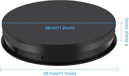 Foto: Puluz 30cm stelsnelheid roterende draaibare displaystandaard load 10 15kg eu plug zwart v2