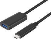 NÖRDIC USBC-402 Actieve USB-C naar USB-A verlengkabel - Male naar female - 3.2 Gen 2 - 10Gbps - 5 m - Zwart