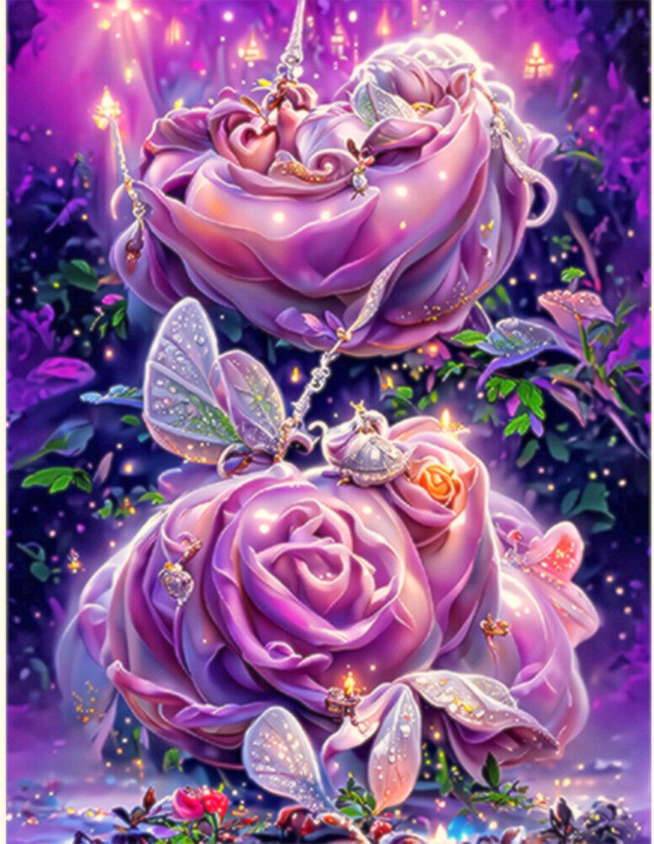 TOPMO - Bloemenwereld - HQ Diamond Painting pakket - VOLLEDIG dekkend - Diamant Schilderen - voor Volwassenen – ROND- 40X50CM
