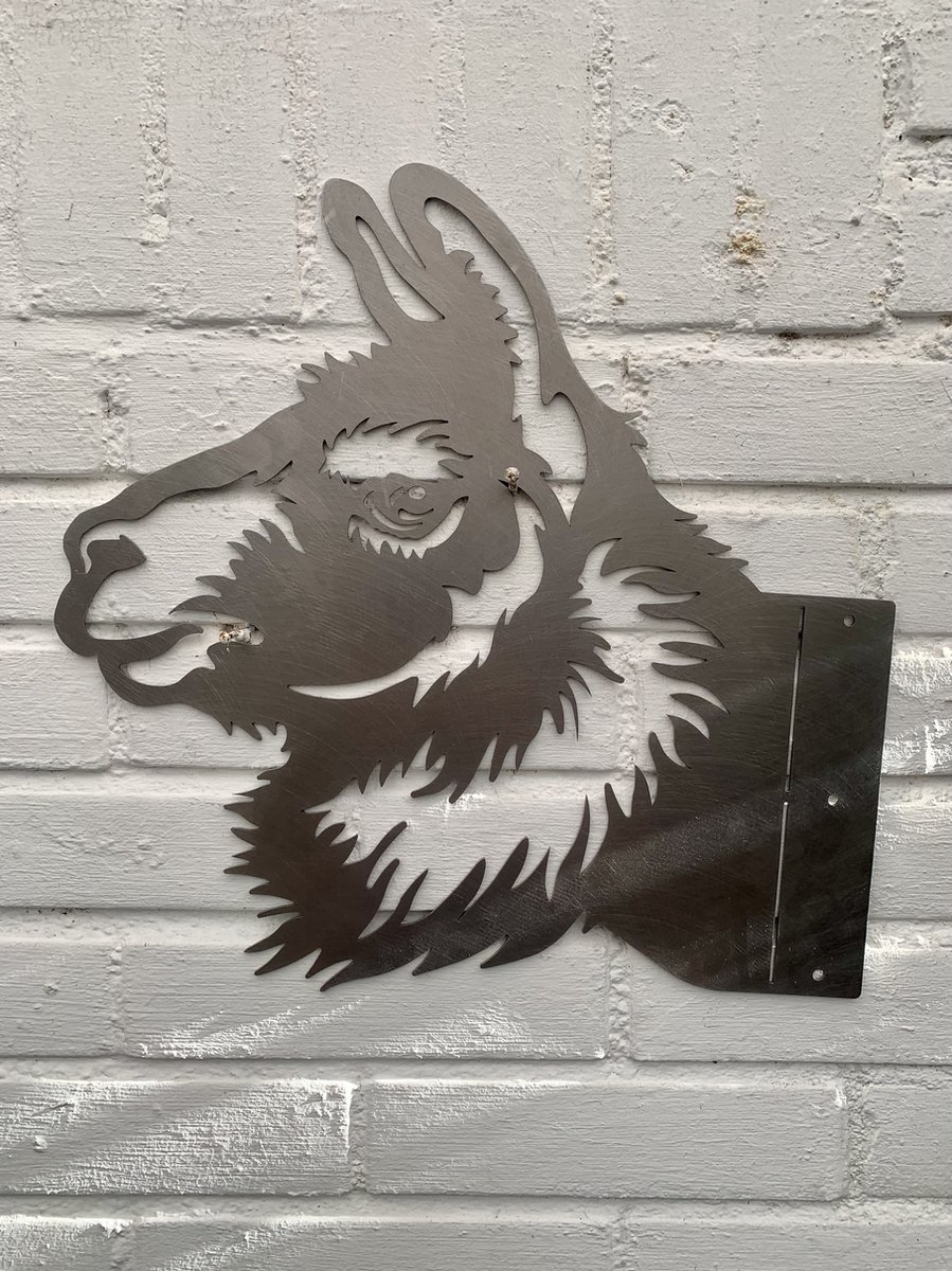Metalen wanddecoraties - De alpaca - Cortenstaal tuindecoratie