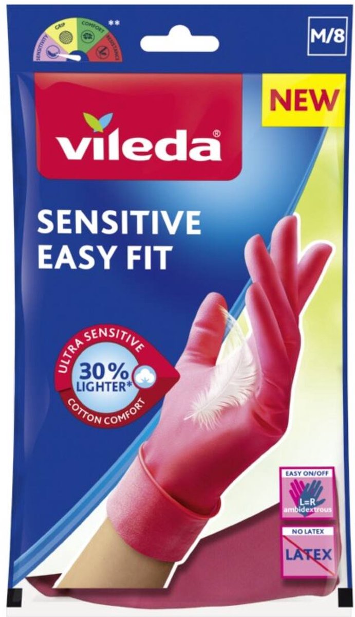 Goedkoopste Vileda Sensitive Easy Fit M Handschoenen - Nitril - Maat M